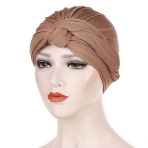 Mới hợp thời trang thời trang Thổ Nhĩ Kỳ trực tuyến phụ nữ hồi giáo hồi giáo căng Màu sắc rắn bông mềm đan headwrap khăn xếp hijab - Product Image 1