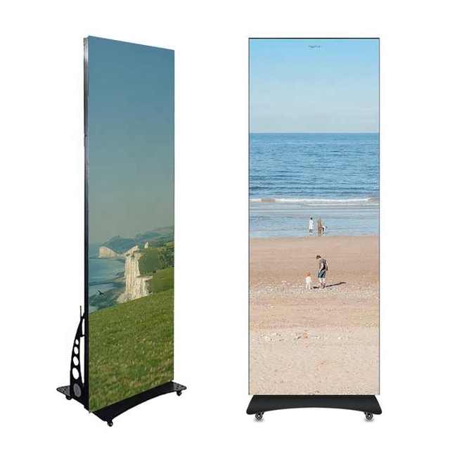 RAVLED Portable Digital LED Poster Foldable Indoor LED Display 1920X640mm 1000cd Brightness 5-Year Warranty WIFI USB Controlled