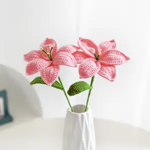 All'ingrosso decorazione di matrimonio per la casa fatta a mano fiore Crochet Bouquet Calla giglio fiori artificiali