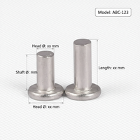 Rivets solides en aluminium Tête plate et tête fraisée Sans finition Différents diamètres et longueurs