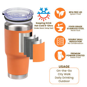 Vente en gros de tasses à café et à bière en métal isolées de 30 oz, gobelets en acier inoxydable avec couvercle, gobelets pour gravure au laser de logo - Product Image 2