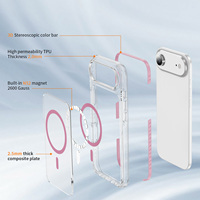 Étui magnétique pour iPhone Air 17 Pro Max 18, coque arrière transparente en TPU antichoc, aimant puissant N52, anti-jaunissement, étui de téléphone fin OEM