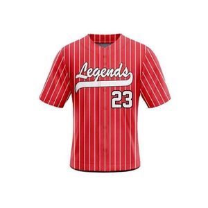 Seragam Baseball Jersey Kustom Anti-Bakteri Cepat Kering 100% Poliester dengan Cetakan Transfer Panas yang Bernapas dan Mudah Dikancing - Product Image 1