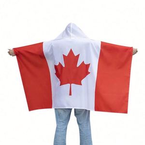 จัดส่งรวดเร็ว ไม่มีขั้นต่ำในการสั่งซื้อ ผ้าโพลีเอสเตอร์ 100% ผ้าคลุมธงแคนาดาสำหรับเชียร์กลางแจ้ง ธงแคนาดา - Product Image 1