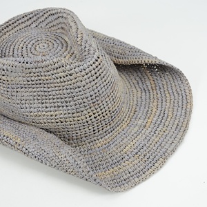 Chapeau de cowboy en paille de raphia <span class=keywords><strong>gris</strong></span> soleil adulte avec garniture de tresse pour hommes et femmes pour les activités d'été en plein air - Product Image 6