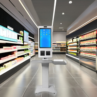 Kiosque de caisse enregistreuse de supermarché de 21.5 pouces avec imprimante et scanner intégrés