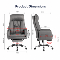 Chaise de bureau confortable de qualité supérieure avec mécanisme d'inclinaison, coussin en maille PU, accoudoirs réglables et roulettes en nylon pour le bureau à domicile