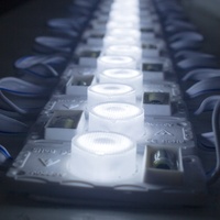 Lampu LED 220V kecerahan tinggi, 1LED, sisi ganda, tanda pencahayaan iklan melingkar Mini tidak teratur IP65 lampu LED dapat diredupkan