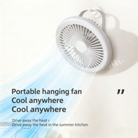 Vente en gros de ventilateurs portables rechargeables de 8 pouces avec lumière LED, télécommande, 3 vitesses, utilisation double table et plafond, 2400 mAh, ventilateur de camping