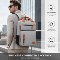 Sac à dos unisexe léger et tendance pour ordinateur portable, extensible, avec fermeture éclair, ceinture à coussin d'air, doublure en polyester Oxford