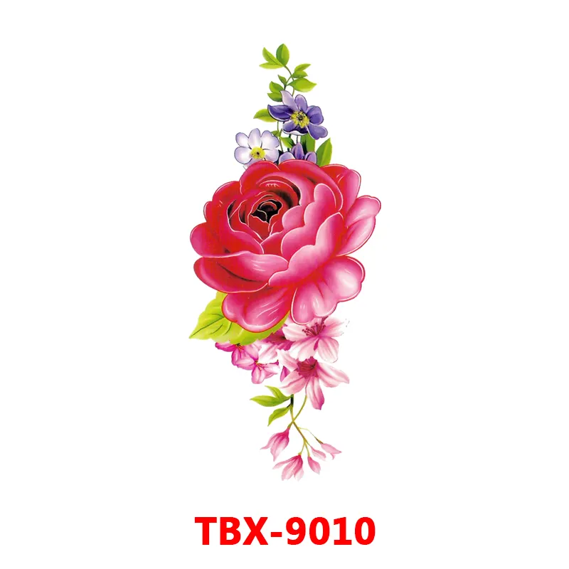 Tbx Arm Mouw Tattoo Waterdichte Tijdelijke Tattoo Sticker Schedel Rose Lotus Mannen Full Flower Body Art Tattoo Girl