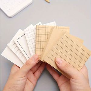 Blocs de Notas Autoadhesivos Personalizados de Papel Kraft, Notas Adhesivas con Cuadrícula Horizontal para Uso Diario, Hojas Sueltas para Regalos Escolares - Product Image 1