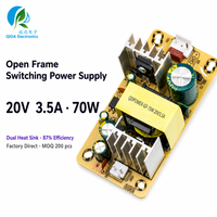 70W 20V 3.5A Tek Çıkışlı Açık Kasalı SMPS Anahtarlamalı Güç Kaynağı AC DC Çıplak Kart CNC Servo Endüstriyel OEM ODM için