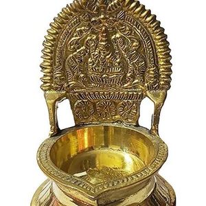 PARIJAT HANDICRAFT Lampe à huile dorée faite à la main en laiton indien Puja Diya et métal pour Diwali Pooja Purpose - Product Image 5