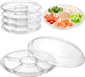 ถาดพลาสติกใสทรงกลมแบบใช้แล้วทิ้งถาดเสิร์ฟพร้อมฝาปิดบรรจุภัณฑ์กล่องพลาสติกผลไม้แบบใช้แล้วทิ้งสำหรับสัตว์เลี้ยง - Product Image 1