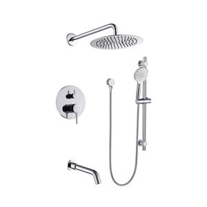 Système <span class=keywords><strong>de</strong></span> mitigeur <span class=keywords><strong>de</strong></span> <span class=keywords><strong>douche</strong></span> à effet pluie en laiton à montage mural moderne cUPC - Product Image 2