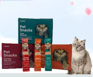 Aperitivos cremosos para gatos de 15g al por mayor de fábrica, sabores nutricionales de pollo, salmón, atún, se acepta comida húmeda personalizada para mascotas - Product Image 2