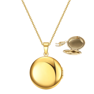 Ожерелье-медальон из нержавеющей стали с золотым покрытием, 27 мм - Product Image 1