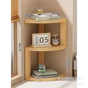 Wooden Corner <b>Shelf</b> 3 Tier Solid Wood Storage Rack For Living Room <b>Desktop</b> Organization Multipurpose Standing Type - Product Image 3
