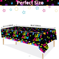 Lets Glow Party Nappe d'anniversaire fluorescente Enfants Adulte Fête Thème Décoration Jetable Imperméable PE Couverture de table lumineuse