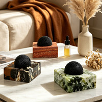 Diffuseur de pierre de lave en marbre de luxe, sphère de roche volcanique naturelle, huile essentielle, aromathérapie, décoration de table à domicile