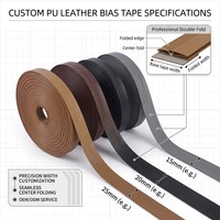 Nouvelle bande de bordure en cuir PU bicolore de cette année, couleur unie, échantillons en stock directement de l'usine chinoise, pour vêtements et textiles de maison