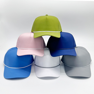 Trống biểu tượng tùy chỉnh không thấm nước chạy hat người đàn ông Golf Rope hat hiệu suất thể thao laser cắt lỗ đục lỗ Trucker Mũ bóng chày - Product Image 2