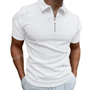 Newish مصمم العلامة التجارية مخصص شعار سوبر لينة القطن العضوي بلون قمصان بولو للرجال مع سستة