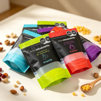 Sachet Doypack Personnalisé Imprimé avec Fermeture Éclair, Emballage Alimentaire en Plastique de Qualité Alimentaire pour Snacks, Céréales et Bâtonnets d'Amarante