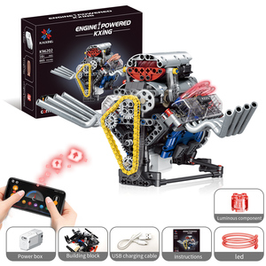 K96202 2025 nuova parte tecnica del <span class=keywords><strong>motore</strong></span> motorizzato V8 modello con assemblaggio leggero di giocattoli in mattoni set di blocchi regalo - Product Image 2
