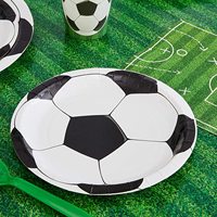 Fournitures de fête de football assiettes en papier de football ensemble de vaisselle jetable pour décorations de fête sportive d'anniversaire