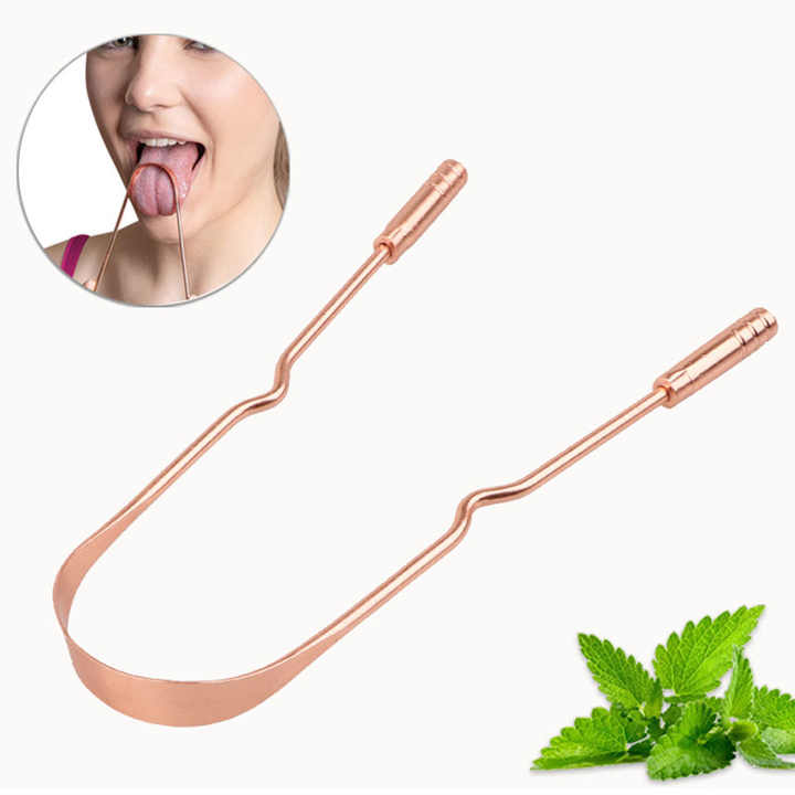 U Shape Reducer 1pc U Shape Oral Hygiene Device Pure Copper Tongue Scraper Teeth Care ...