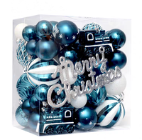 Décorations de Noël en plastique peint de luxe, 65 pièces, vente en gros de l'usine de Yiwu, OEM & ODM bienvenus, emballées en boîte, ornements de Noël