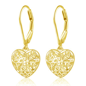 Orecchini pendenti a forma di cuore romantici per donna, regalo di gioielli alla moda in tonalità bianca vintage - Product Image 2