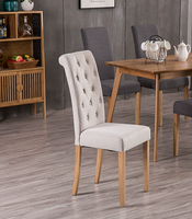 Chaises de salle à manger modernes, design simple, vente en gros de tissu de velours doux pour les meubles de maison