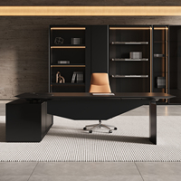 Bureau de direction moderne, bureau de direction de luxe haut de gamme, bureau en L extensible en bois, bureau du président, bureau du directeur