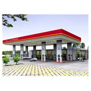 Prefabricated Light Steel Structure Gas Station Canopy Professional Manufacturer Space Frame