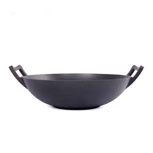 Meilleure vente <span class=keywords><strong>Wok</strong></span> chinois <span class=keywords><strong>en</strong></span> <span class=keywords><strong>fonte</strong></span> avec couvercle <span class=keywords><strong>en</strong></span> bois - Product Image 2