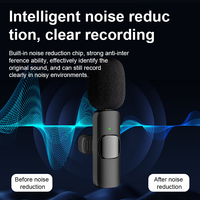 Microphone Lavalier Sans Fil K9 Professionnel à Réduction de Bruit Type-C pour Téléphones Mobiles iPhone & Android