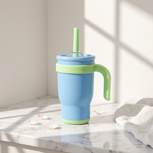 Vaso Térmico de Doble Pared para Café, 350 ml, Taza Aislada de Acero Inoxidable con Pajita - Product Image 5