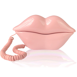 Telefoni Fissi <span class=keywords><strong>per</strong></span> <span class=keywords><strong>Casa</strong></span>, <span class=keywords><strong>Telefono</strong></span> a Filo Rosa a Forma di Labbra, <span class=keywords><strong>Telefono</strong></span> Analogico Decorativo a Forma di Bocca - Product Image 1