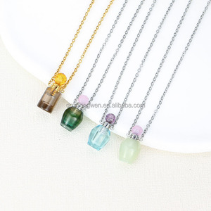 Nước hoa chai Mặt dây chuyền bạc chuỗi chữa bệnh tinh dầu khuếch tán tinh thể lọ nhỏ Vòng cổ - Product Image 6