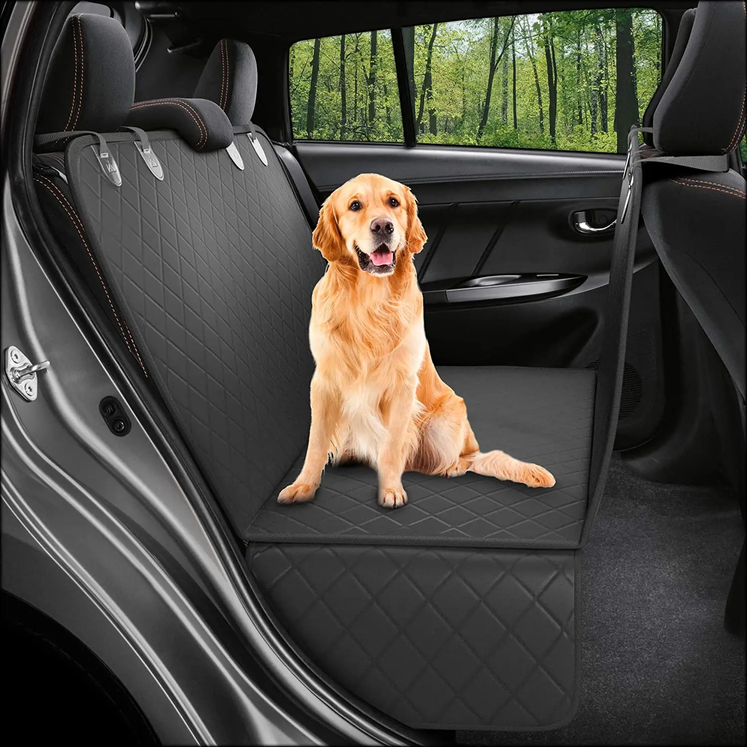 100% Waterproof Black Universal dog seat cover car for dogs and cats
