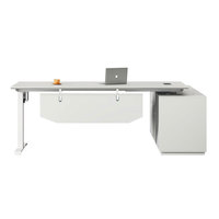 Bureau d'ordinateur en forme de L, blanc, minimaliste et moderne LIYU, ergonomique, pour poste de travail et bureau à domicile
