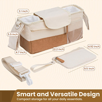 Organisateur de poussette personnalisé avec porte-gobelet, sac de rangement pour équipement de voyage pour bébé, organiseur de biberons et sac à couches pour bébé