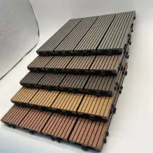 Teakfliesen Sechs-Panel Kunststoff-WPK-Holz-Design-Bodenfliesen
