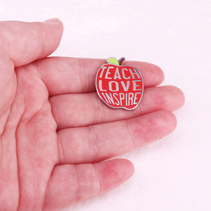 Táo đỏ Pin giáo viên cứng men quần áo pins - Product Image 3