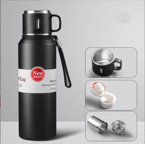 Nouvelle gourde de sport sans BPA, à large ouverture, isotherme à double paroi avec poignée et couvercle à sangle - Product Image 5