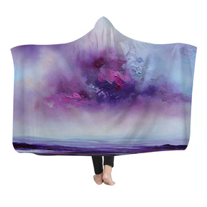 Coperta con cappuccio in velluto di cristallo spesso stampato personalizzato soffice soffice coperta per l'inverno - Product Image 4