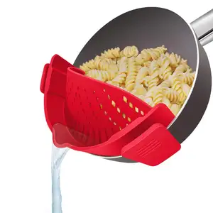 Gadget dapat diatur Spaghetti Pasta klip dapur jepit silikon Pada Pot dengan tutup pemegang atau saringan panci